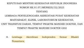 Lembaga terlisensi Kemenkes